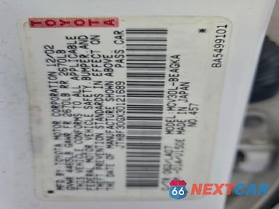 Zdjęcie 13 z 13 samochodu: 2003 LEXUS ES 300 VIN:JTHBF30GX30121689 - miniatura