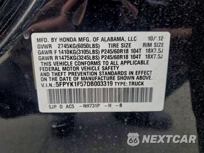 Zdjęcie 12 z 14 samochodu: 2013 HONDA RIDGELINE RTL VIN:5FPYK1F57DB003319 - miniatura
