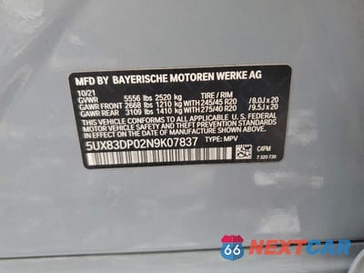 Zdjęcie 13 z 13 samochodu: 2022 BMW X3 M40I VIN:5UX83DP02N9K07837 - miniatura