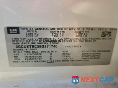 Zdjęcie 12 z 12 samochodu: 2014 CHEVROLET SILVERADO K1500 HIGH COUNTRY VIN:3GCUKTEC3EG371740 - miniatura