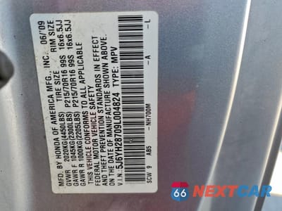 Zdjęcie 14 z 14 samochodu: 2009 HONDA ELEMENT EX VIN:5J6YH28709L004824 - miniatura