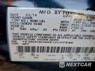 Zdjęcie 12 z 12 samochodu: 2014 FORD EXPLORER X VIN:1FM5K8D86EGC07548 - miniatura