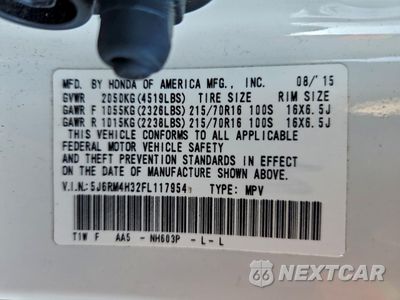 Zdjęcie 13 z 13 samochodu: 2015 HONDA CR-V LX VIN:5J6RM4H32FL117954 - miniatura