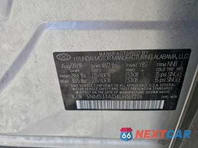 Zdjęcie 13 z 13 samochodu: 2020 HYUNDAI SANTA FE SEL VIN:5NMS33AD4LH167226 - miniatura