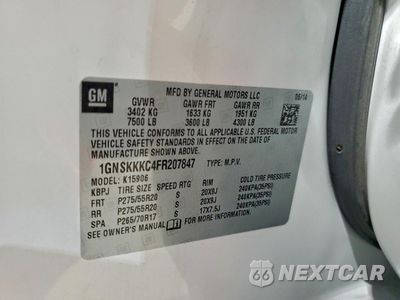 Zdjęcie 13 z 15 samochodu: 2015 CHEVROLET SUBURBAN K1500 LTZ VIN:1GNSKKKC4FR207847 - miniatura