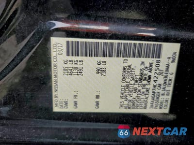 Zdjęcie 12 z 12 samochodu: 2017 NISSAN MAXIMA 3.5S VIN:1N4AA6AP7HC422508 - miniatura