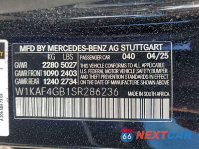 Zdjęcie 12 z 12 samochodu: 2025 MERCEDES-BENZ C 300 VIN:W1KAF4GB1SR286236 - miniatura