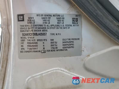 Zdjęcie 13 z 13 samochodu: 2011 BUICK ENCLAVE VIN:5GAKVCED8BJ405657 - miniatura