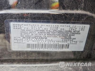 Zdjęcie 12 z 15 samochodu: 2018 NISSAN SENTRA S VIN:3N1AB7AP9JL635230 - miniatura
