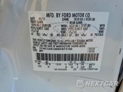 Zdjęcie 12 z 12 samochodu: 2011 FORD ESCAPE LIMITED VIN:1FMCU0EG8BKB73159 - miniatura