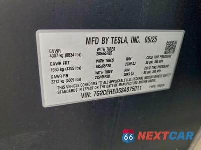 Zdjęcie 14 z 15 samochodu: 2025 TESLA CYBERTRUCK VIN:7G2CEHED5SA075011 - miniatura