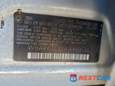 Zdjęcie 12 z 12 samochodu: 2010 BMW 328 XI VIN:WBAPK7C52AA460536 - miniatura
