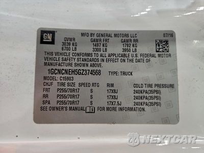 Zdjęcie 12 z 12 samochodu: 2016 CHEVROLET SILVERADO C1500 VIN:1GCNCNEH5GZ374568 - miniatura