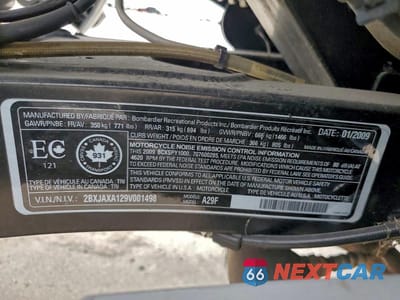 Zdjęcie 9 z 9 samochodu: 2009 CAN-AM SPYDER ROADSTER VIN:2BXJAXA129V001498 - miniatura