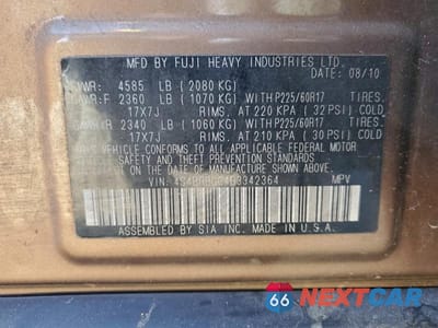 Zdjęcie 13 z 13 samochodu: 2011 SUBARU OUTBACK 2.5I PREMIUM VIN:4S4BRBGC4B3342364 - miniatura