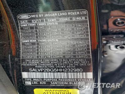 Zdjęcie 13 z 13 samochodu: 2017 LAND ROVER RANGE ROVER EVOQUE SE VIN:SALVP2BG5HH232980 - miniatura