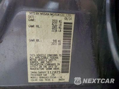 Zdjęcie 12 z 12 samochodu: 2015 NISSAN ALTIMA 2.5 VIN:1N4AL3APXFC112875 - miniatura