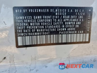 Zdjęcie 12 z 12 samochodu: 2021 VOLKSWAGEN JETTA S VIN:3VWC57BUXMM019047 - miniatura