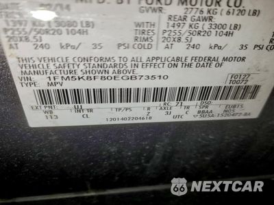 Zdjęcie 14 z 14 samochodu: 2014 FORD EXPLORER L VIN:1FM5K8F80EGB73510 - miniatura