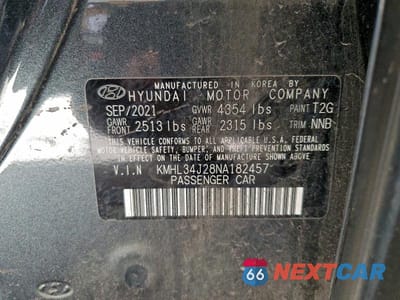 Zdjęcie 25 z 26 samochodu: 2022 HYUNDAI SONATA LIMITED VIN:KMHL34J28NA182457 - miniatura