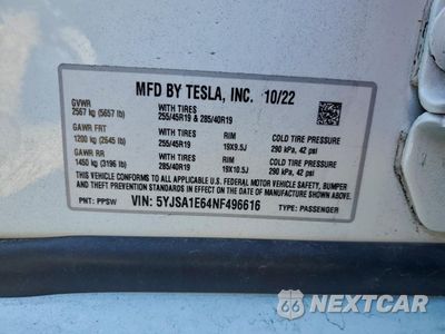 Zdjęcie 12 z 13 samochodu: 2022 TESLA MODEL S VIN:5YJSA1E64NF496616 - miniatura