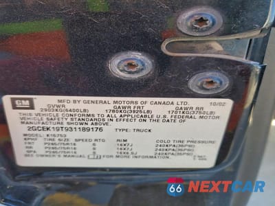 Zdjęcie 12 z 12 samochodu: 2003 CHEVROLET SILVERADO K1500 VIN:2GCEK19T931189176 - miniatura