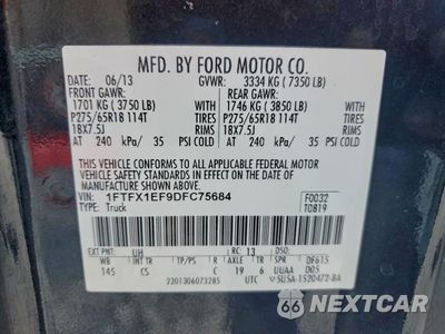 Zdjęcie 12 z 14 samochodu: 2013 FORD F150 SUPER CAB VIN:1FTFX1EF9DFC75684 - miniatura