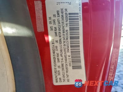 Zdjęcie 12 z 12 samochodu: 2007 VOLKSWAGEN NEW BEETLE 2.5L OPTION PACKAGE 2 VIN:3VWSW31C57M503528 - miniatura