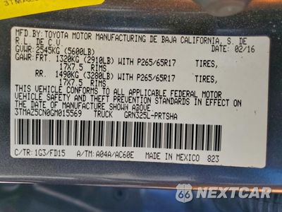 Zdjęcie 12 z 12 samochodu: 2016 TOYOTA TACOMA DOUBLE CAB VIN:3TMAZ5CN0GM015569 - miniatura