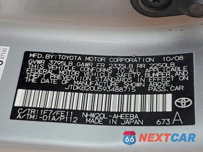 Zdjęcie 12 z 12 samochodu: 2009 TOYOTA PRIUS VIN:JTDKB20U593488715 - miniatura