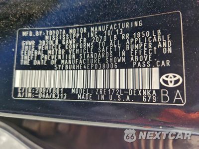 Zdjęcie 13 z 15 samochodu: 2014 TOYOTA COROLLA L VIN:5YFBURHE4EP038006 - miniatura
