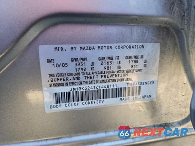 Zdjęcie 12 z 12 samochodu: 2006 MAZDA 3 S VIN:JM1BK324161448111 - miniatura