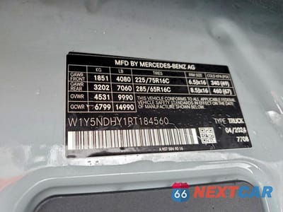 Zdjęcie 13 z 13 samochodu: 2024 MERCEDES BENZ SPRINTER 3500 DELIVERY VAN VIN:W1Y5NDHY1RT184560 - miniatura