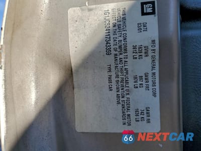 Zdjęcie 12 z 14 samochodu: 2001 CHEVROLET CAVALIER BASE VIN:1G1JC524117343359 - miniatura