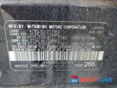 Zdjęcie 14 z 14 samochodu: 2018 MITSUBISHI OUTLANDER ES VIN:JA4AD2A32JZ003602 - miniatura
