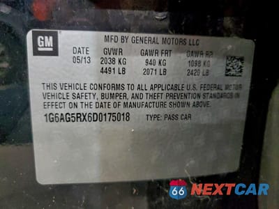Zdjęcie 12 z 12 samochodu: 2013 CADILLAC ATS VIN:1G6AG5RX6D0175018 - miniatura
