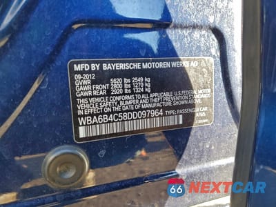 Zdjęcie 12 z 12 samochodu: 2013 BMW 650 XI VIN:WBA6B4C58DD097964 - miniatura