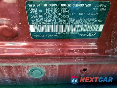 Zdjęcie 13 z 13 samochodu: 2019 MITSUBISHI OUTLANDER SPORT ES VIN:JA4AP3AU2KU016595 - miniatura