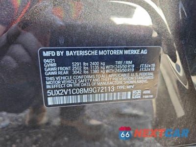 Zdjęcie 13 z 14 samochodu: 2021 BMW X4 XDRIVE30I VIN:5UX2V1C08M9G72113 - miniatura