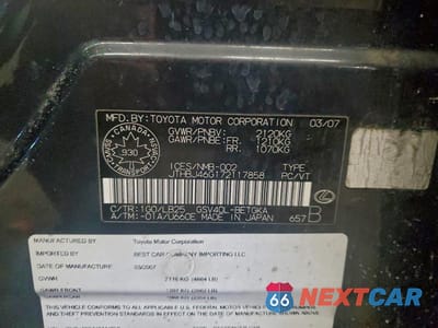 Zdjęcie 12 z 12 samochodu: 2007 LEXUS ES 350 VIN:JTHBJ46G172117858 - miniatura