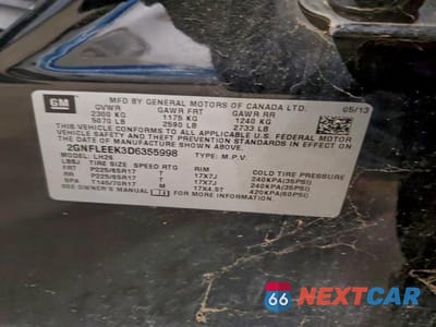 Zdjęcie 12 z 12 samochodu: 2013 CHEVROLET EQUINOX VIN:2GNFLEEK3D6355998 - miniatura