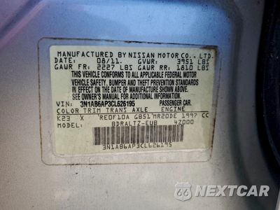 Zdjęcie 13 z 15 samochodu: 2012 NISSAN SENTRA 2.0 VIN:3N1AB6AP3CL626195 - miniatura