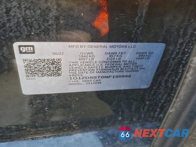 Zdjęcie 12 z 12 samochodu: 2022 CHEVROLET MALIBU LT VIN:1G1ZD5ST0NF155998 - miniatura