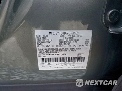Zdjęcie 14 z 14 samochodu: 2020 FORD EXPLORER PLATINUM VIN:1FM5K8HC5LGC10260 - miniatura