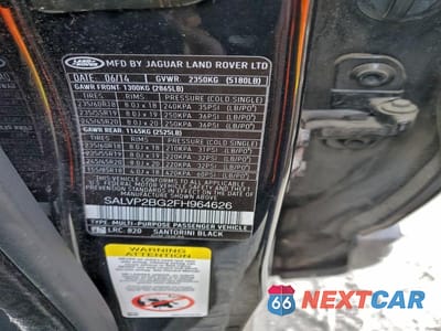 Zdjęcie 13 z 13 samochodu: 2015 LAND ROVER RANGE ROVER EVOQUE PURE PLUS VIN:SALVP2BG2FH964626 - miniatura