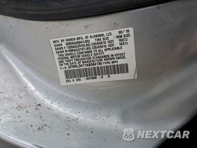 Zdjęcie 13 z 15 samochodu: 2010 HONDA ODYSSEY EXL VIN:5FNRL3H71AB084186 - miniatura