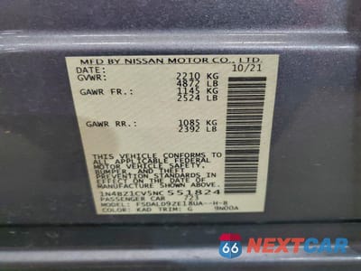 Zdjęcie 13 z 13 samochodu: 2022 NISSAN LEAF SV PLUS VIN:1N4BZ1CV5NC551824 - miniatura