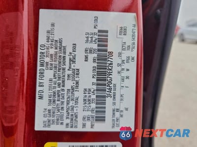 Zdjęcie 12 z 12 samochodu: 2014 FORD FUSION S VIN:3FA6P0G79ER267708 - miniatura