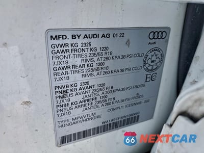 Zdjęcie 13 z 14 samochodu: 2022 AUDI Q3 KOMFORT 45 VIN:WA1AECF30N1080050 - miniatura