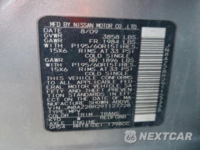 Zdjęcie 13 z 15 samochodu: 2009 NISSAN CUBE BASE VIN:JN8AZ28R29T127728 - miniatura